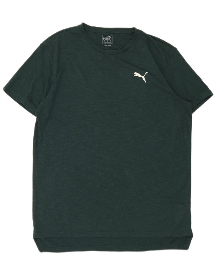 PUMA Mens T-Shirt Top Large Green Cotton