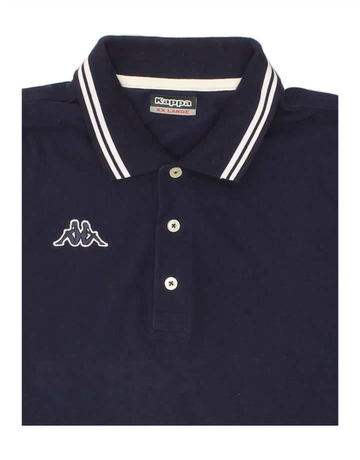 KAPPA Mens Polo Shirt 2XL Navy Blue Cotton Vintage Kappa and Second-Hand Kappa from Messina Hembry 