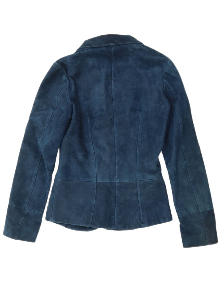 Giacca blazer vintage da donna a 2 bottoni UK 4 XS blu navy
