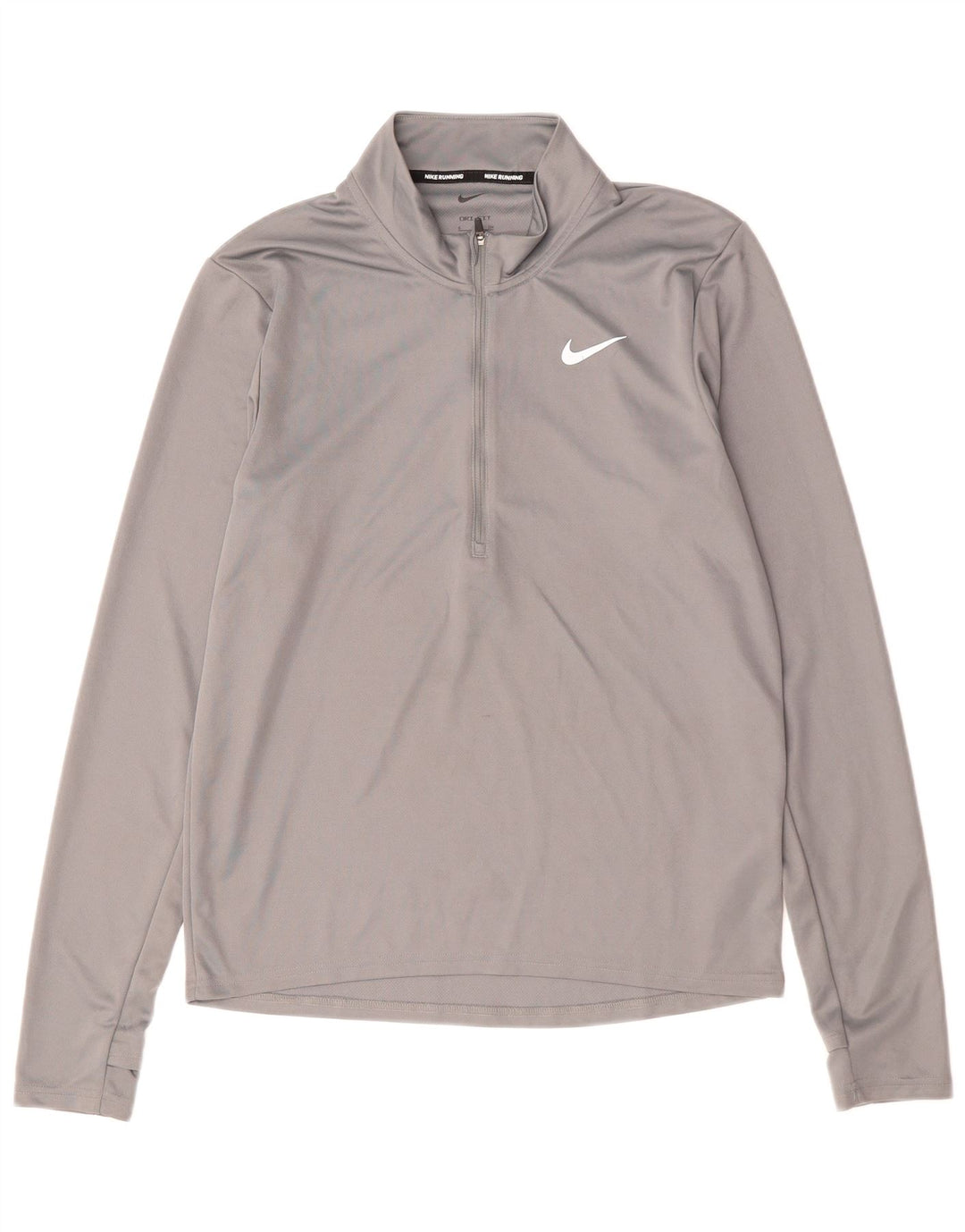 NIKE Top da tuta da uomo Dri Fit con zip e collo in poliestere piccolo grigio