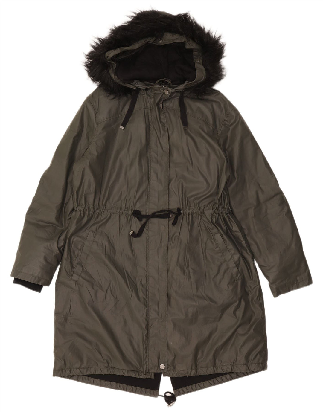 Giacca Parka con cappuccio da donna Marks & Spencer UK 14 grande cotone verde
