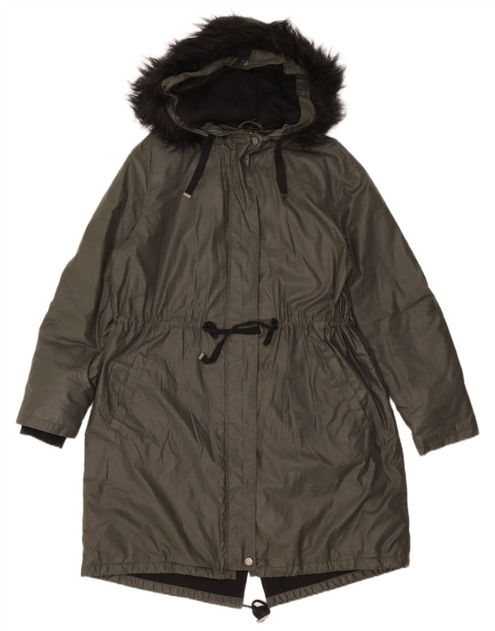 Giacca Parka con cappuccio da donna Marks & Spencer UK 14 grande cotone verde