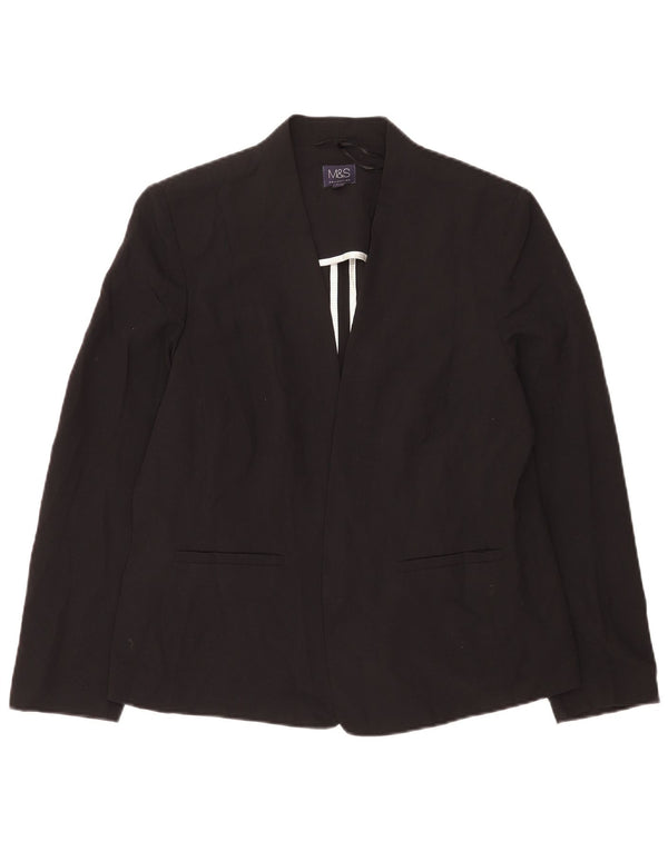 Giacca blazer aperta da donna Marks & Spencer UK 16 grande poliestere nero