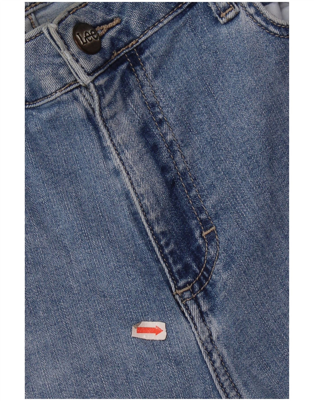 Jeans Capri da donna a vita alta Lee US 14 Large W32 L20 cotone blu