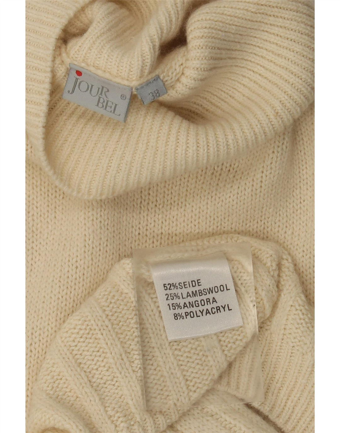 Abito maglione oversize a maniche lunghe da donna vintage EU 38 medio bianco sporco