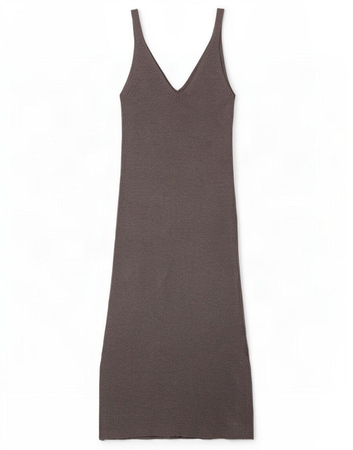 Vestito lungo senza maniche da donna Zara UK 8 Small in viscosa grigia