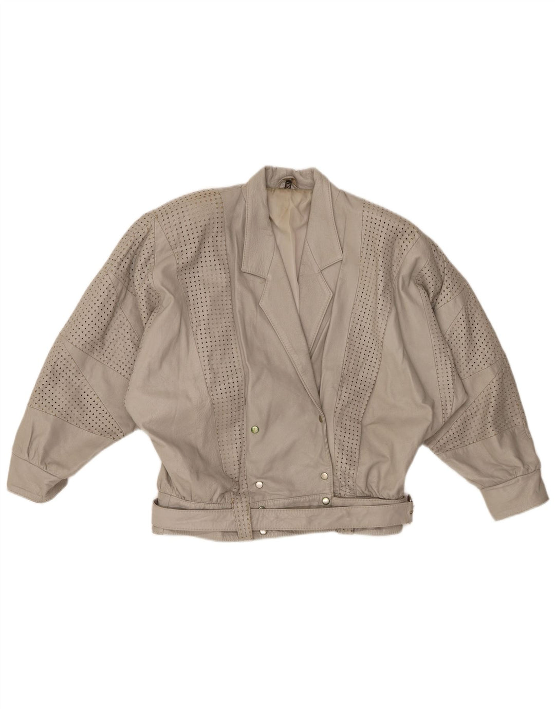 GABRIELLA BENELLI Giacca oversize da donna EU 36 piccola pelle grigia