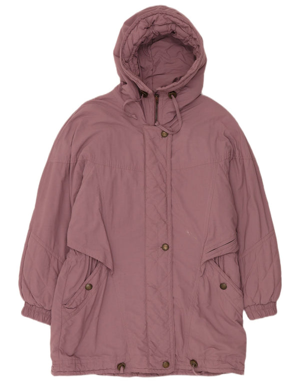 Cappotto giacca a vento con cappuccio da donna VINTAGE EU 42 Large Purple Poliestere