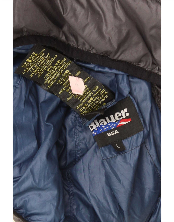 Giacca imbottita con cappuccio Blauer da uomo UK 40 Large in poliammide grigio