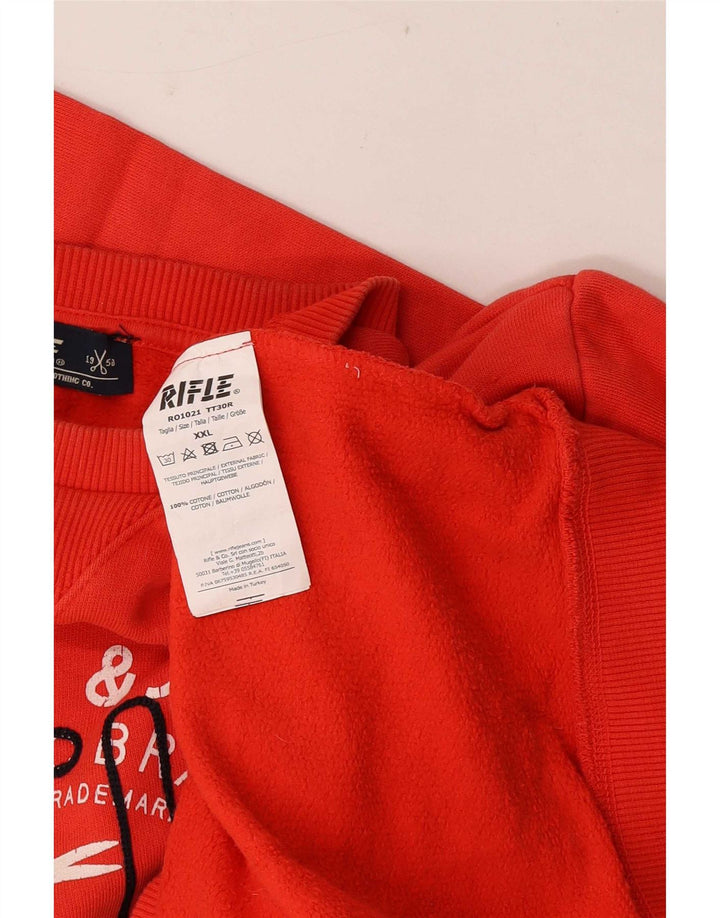 Felpa grafica da uomo Rifle Jumper 2XL Cotone rosso