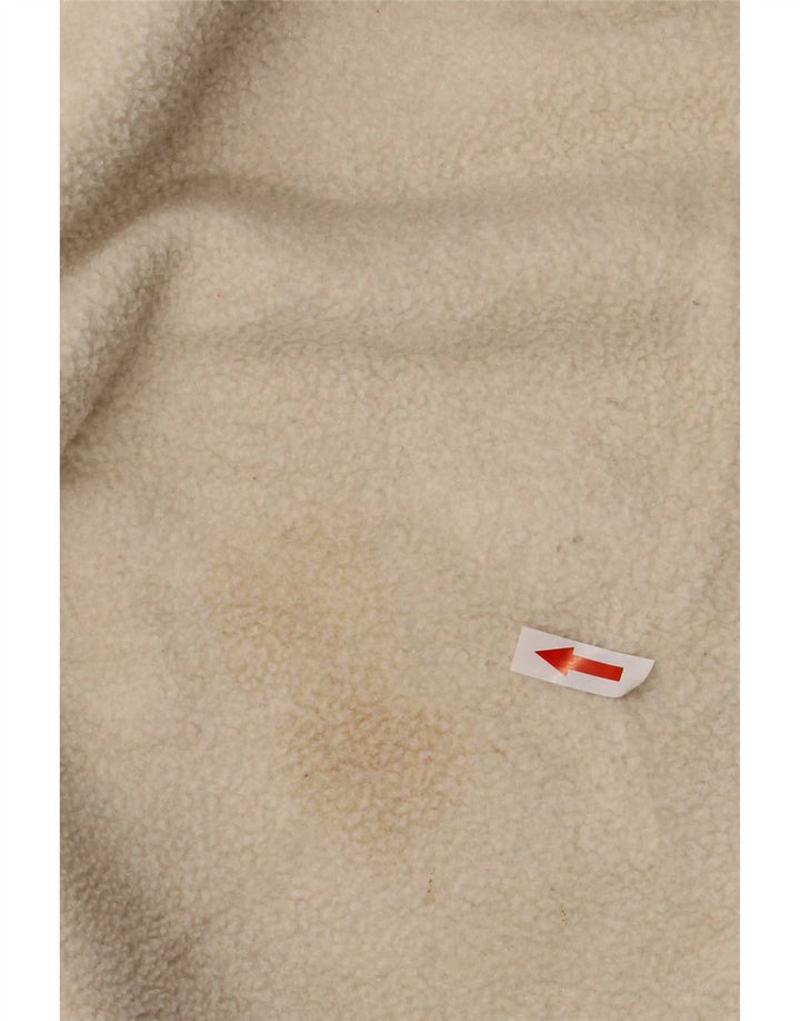 Maglione in pile da uomo Silvy con collo a bottoni, grande poliestere Fair Isle bianco sporco