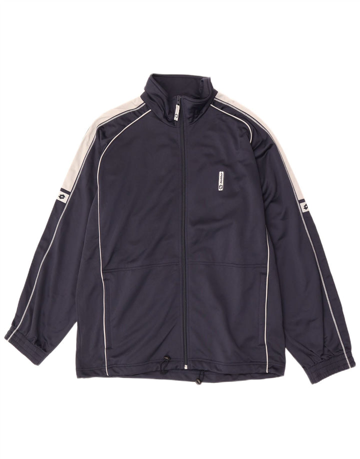 Giacca da tuta da uomo Lotto grande in poliestere color block blu navy