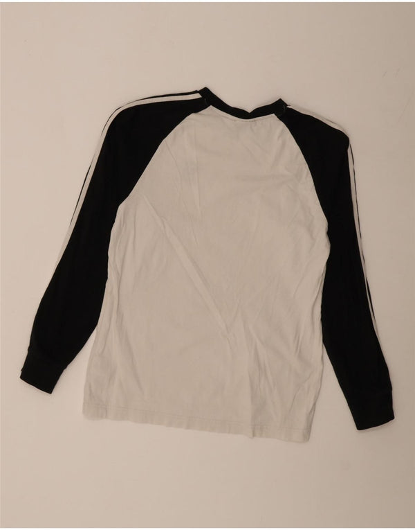 Adidas Mens Top Long Sleeve Large White Colourblock Cotton