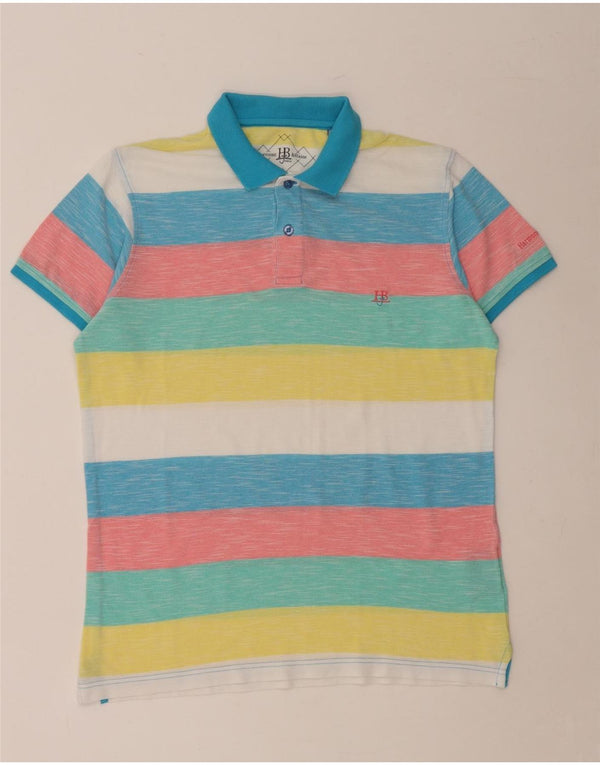 Polo da uomo HARMONT & BLAINE grande in cotone a righe multicolori