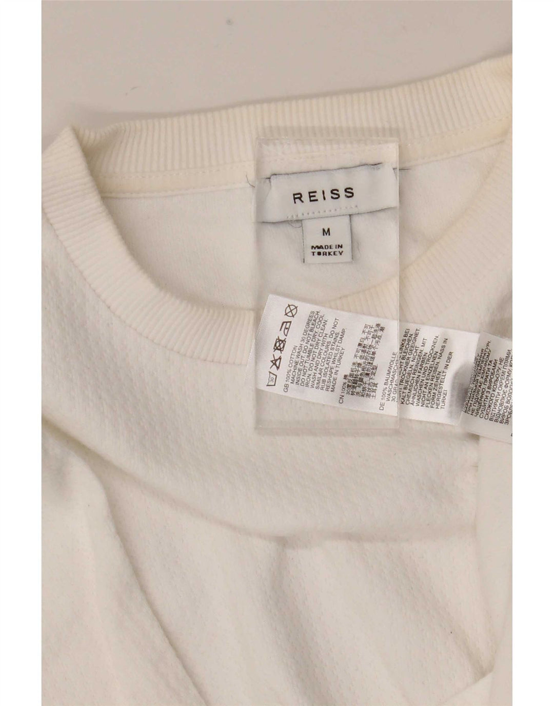 T-shirt da uomo Reiss Top in cotone bianco medio