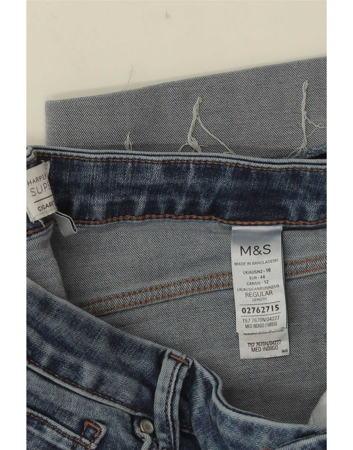 Jeans dritti Harper da donna Marks & Spencer UK 16 Large W32 L25 Blu