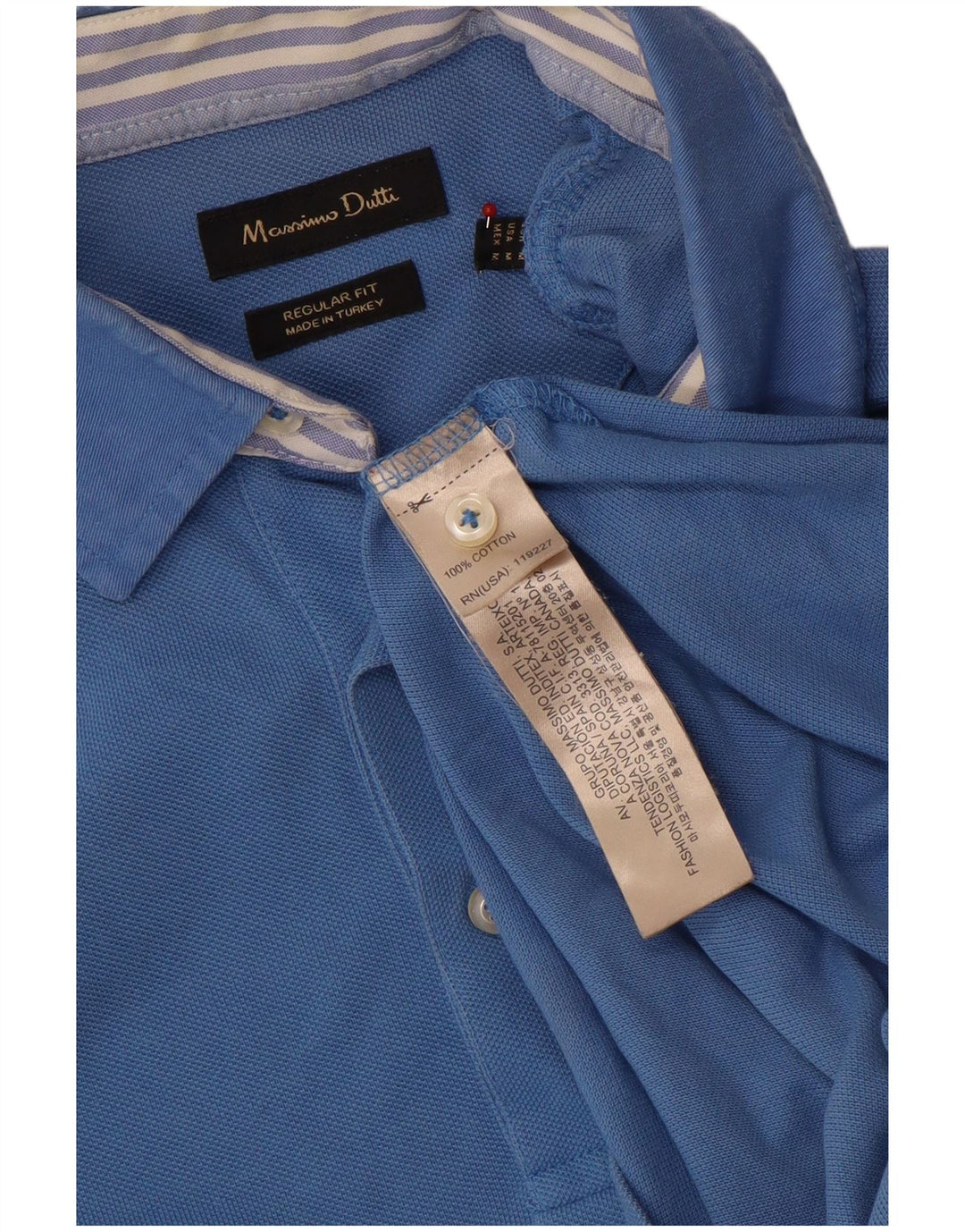 Polo da uomo vestibilità regolare Massimo Dutti in cotone blu medio