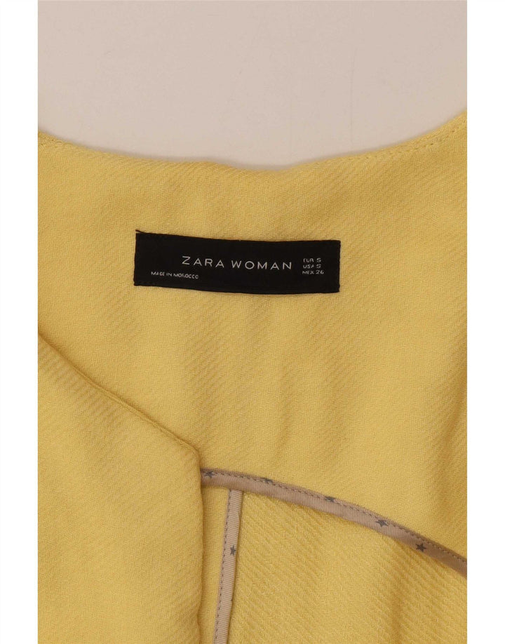 Soprabito aperto da donna Zara UK 10 piccolo in viscosa gialla