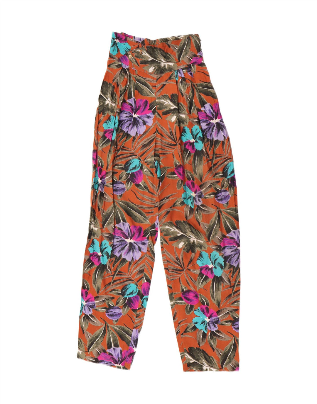 Pantaloni Harem vintage da donna W25 L29 floreale multicolore