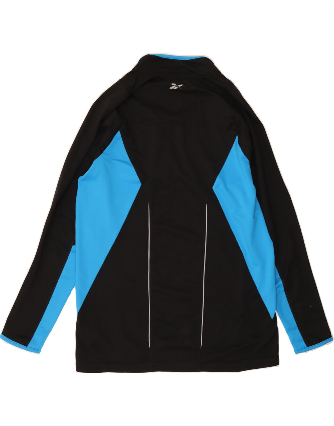 REEBOK Mens Zip Neck Pullover Tracksuit Top XL Black Colourblock Polyester Vintage Reebok and Second-Hand Reebok from Messina Hembry 