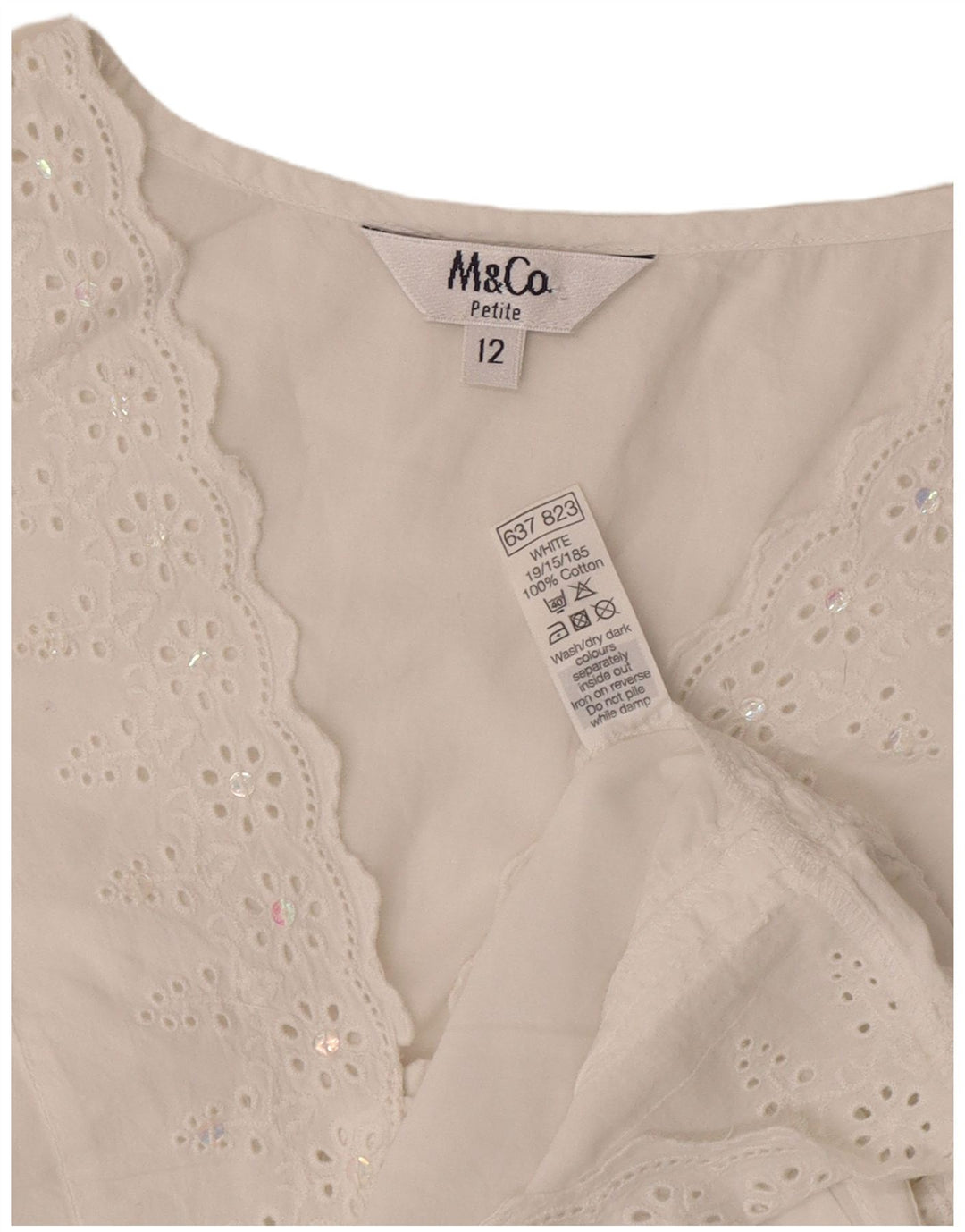 Max & Co. Camicetta petite da donna Top UK 12 Cotone floreale bianco medio