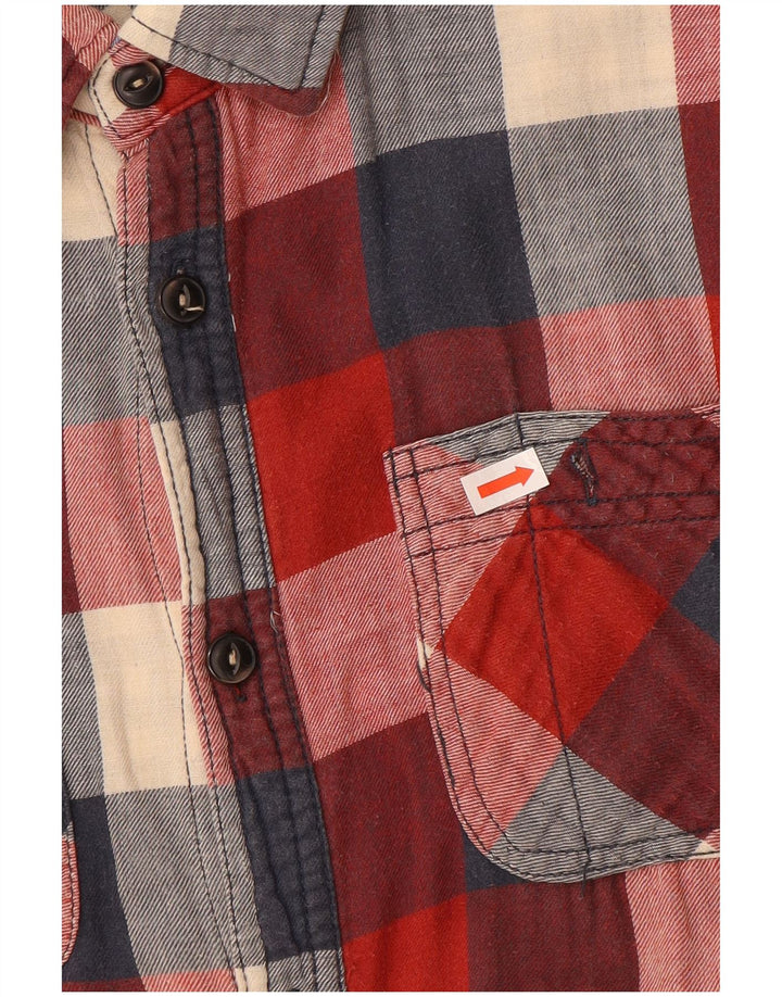 SCOTCH & SODA Camicia da uomo in flanella di cotone a quadri rosso medio