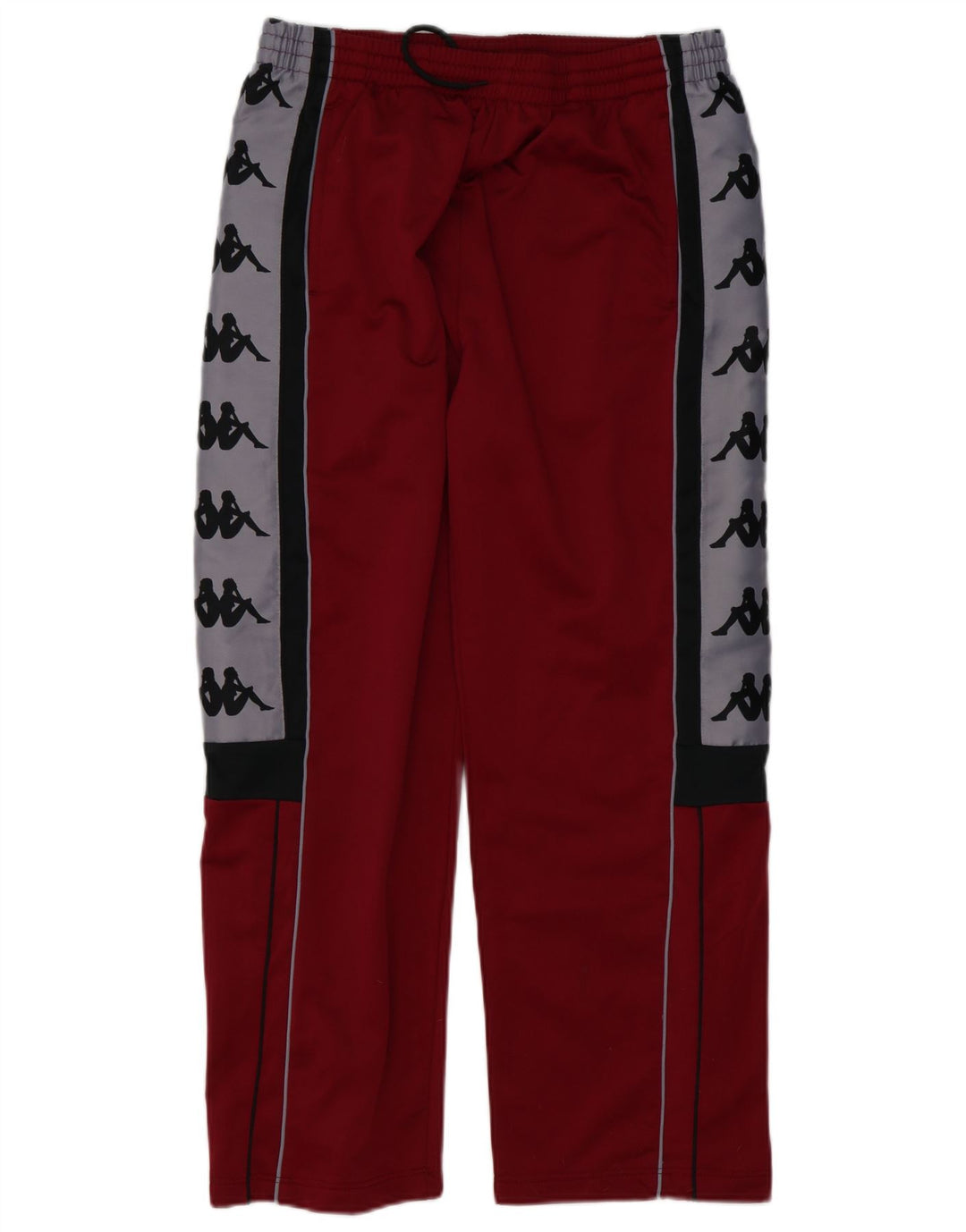 Pantaloni da tuta con grafica Kappa da uomo, grandi, in poliestere color block bordeaux