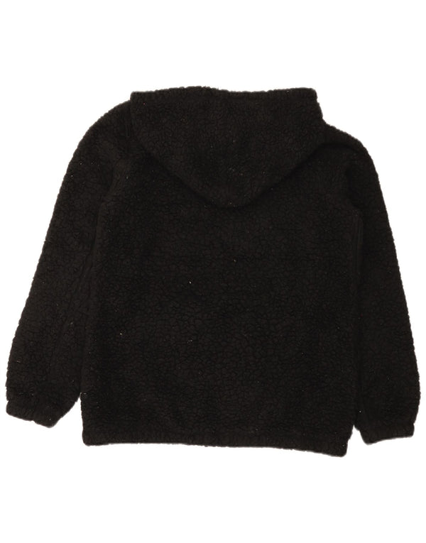 Maglione in pile con cappuccio grafico da donna Champion UK 10 piccolo poliestere nero