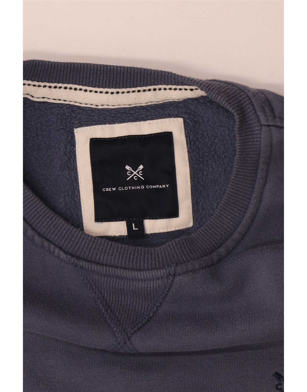 Crew Clothing Felpa da uomo Maglione grande in cotone blu