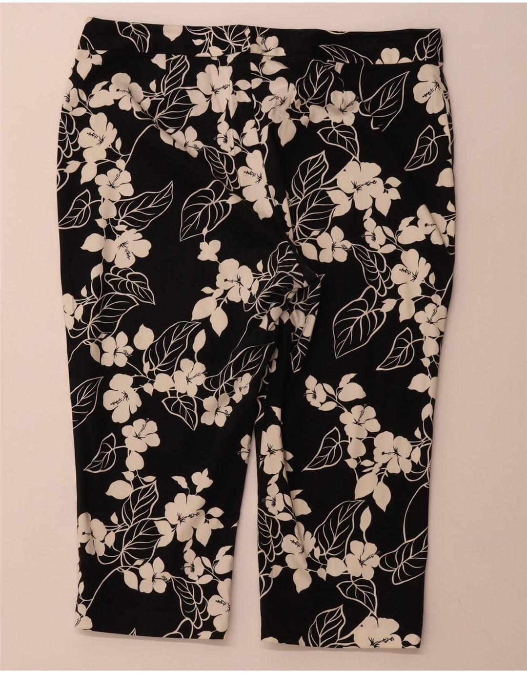 Pantaloni capri dritti da donna CHAPS US 16 2XL W38 L20 cotone floreale nero