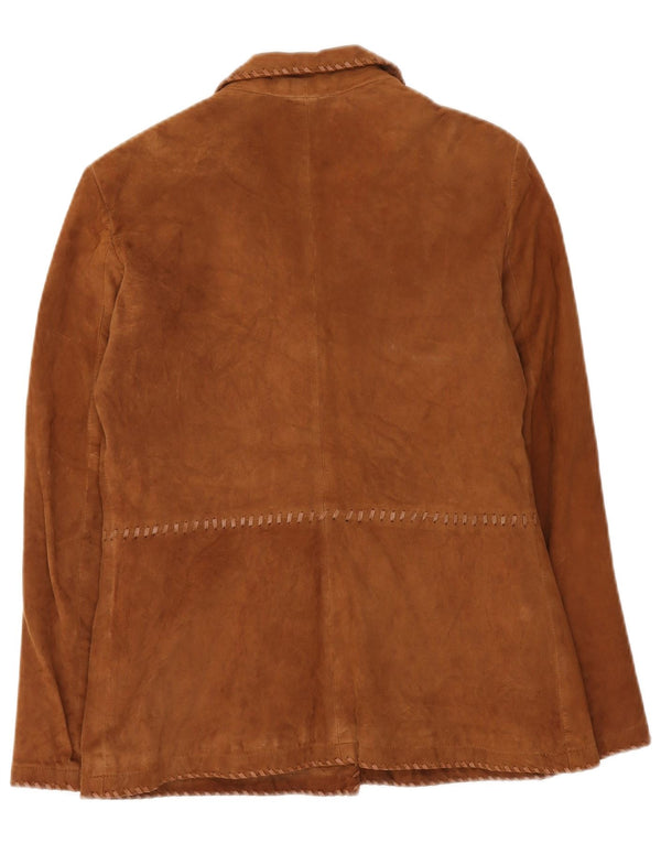 Giacca blazer da donna in pelle scamosciata a 2 bottoni CONBIPEL IT 48 XL in pelle marrone