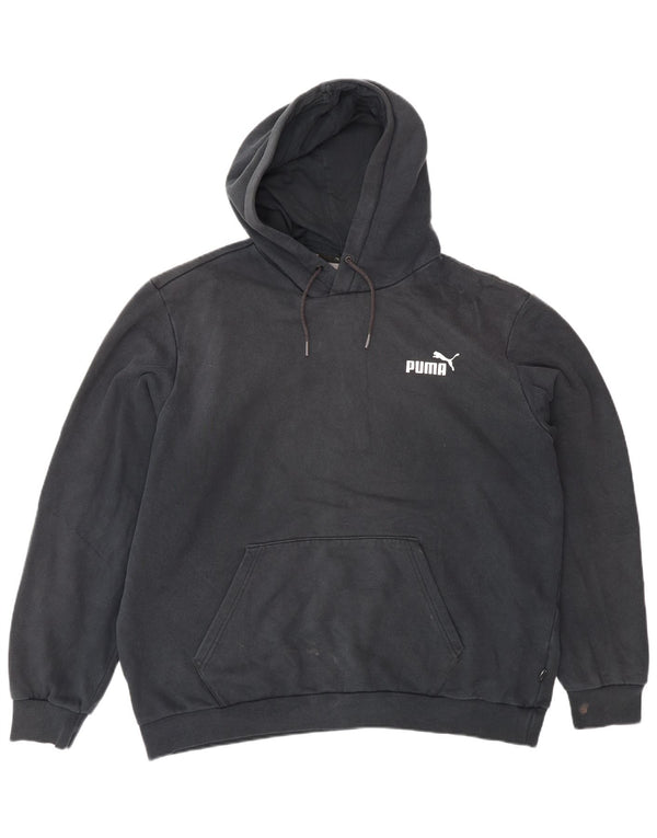 Felpa con cappuccio da uomo Puma XL in cotone nero