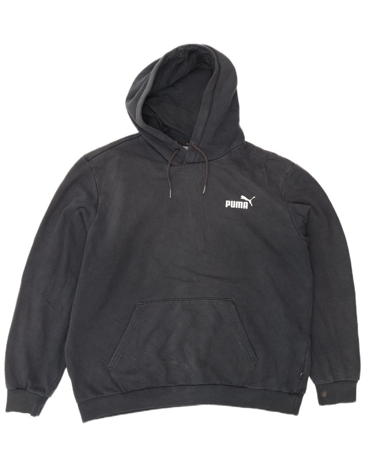 Felpa con cappuccio da uomo Puma XL in cotone nero