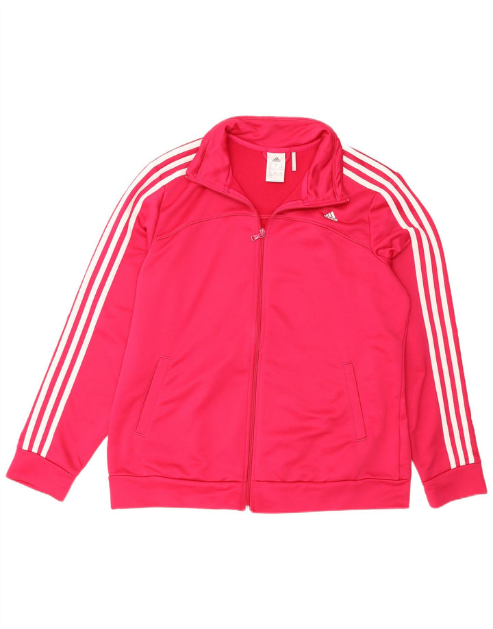 Giacca da tuta da donna Adidas Climalite UK 20/22 XL poliestere rosa