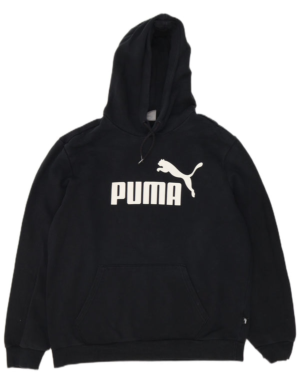 Felpa con cappuccio grafica da uomo Puma Large in cotone nero
