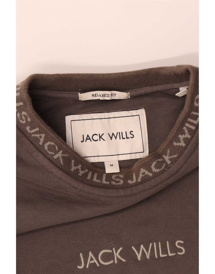 Felpa da uomo con vestibilità comoda grafica Jack Wills, cotone grigio medio