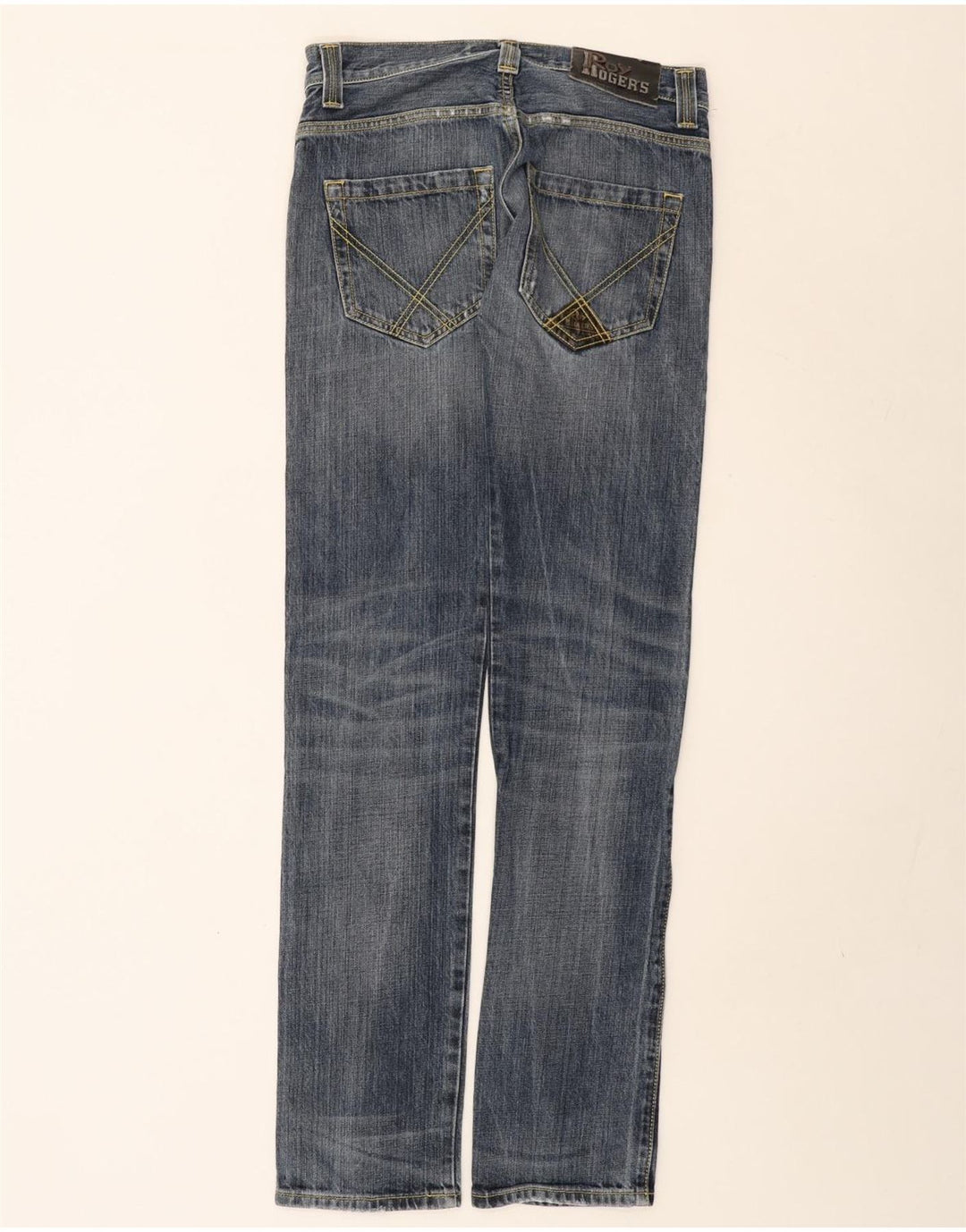 Jeans dritti invecchiati da uomo Roy Rogers W30 L35 cotone blu