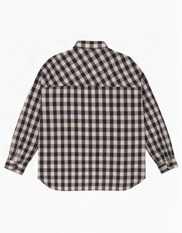 Camicia oversize Trafaluc da donna Zara UK 10 piccola a quadretti blu navy