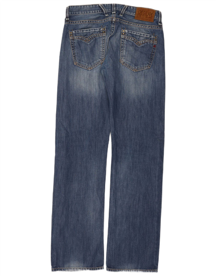 REPLAY Jeans dritti da uomo W32 L34 cotone blu
