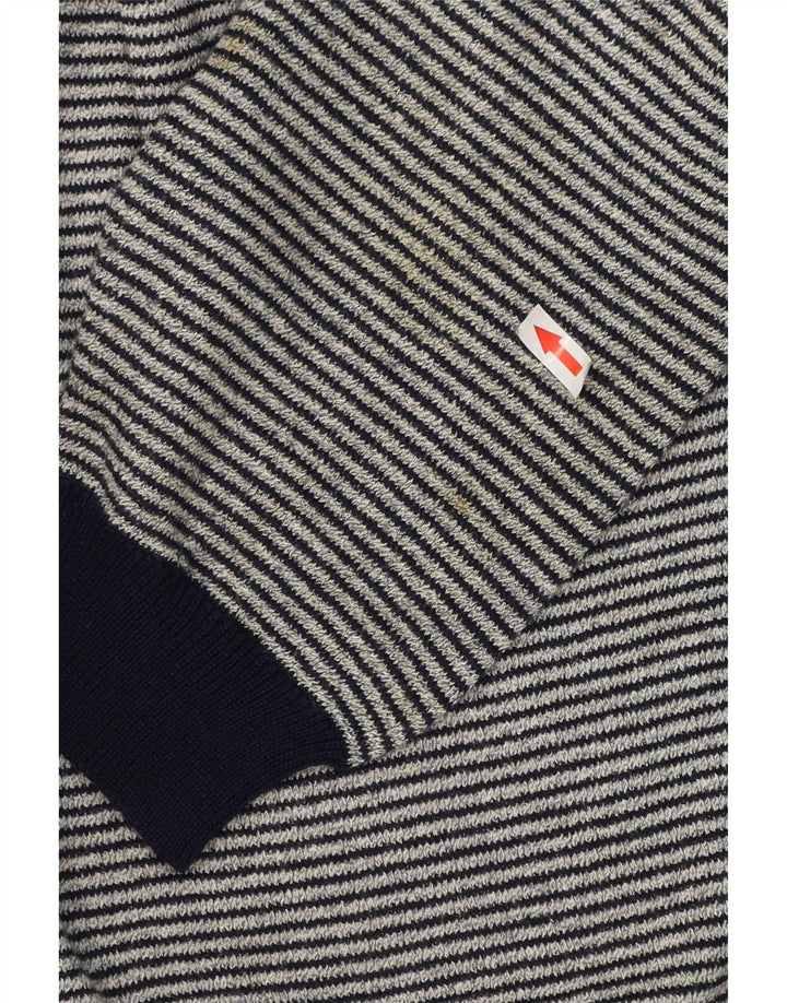 Maglione Cardigan Uomo Umberto Severi Lana Grande a Righe Grigie