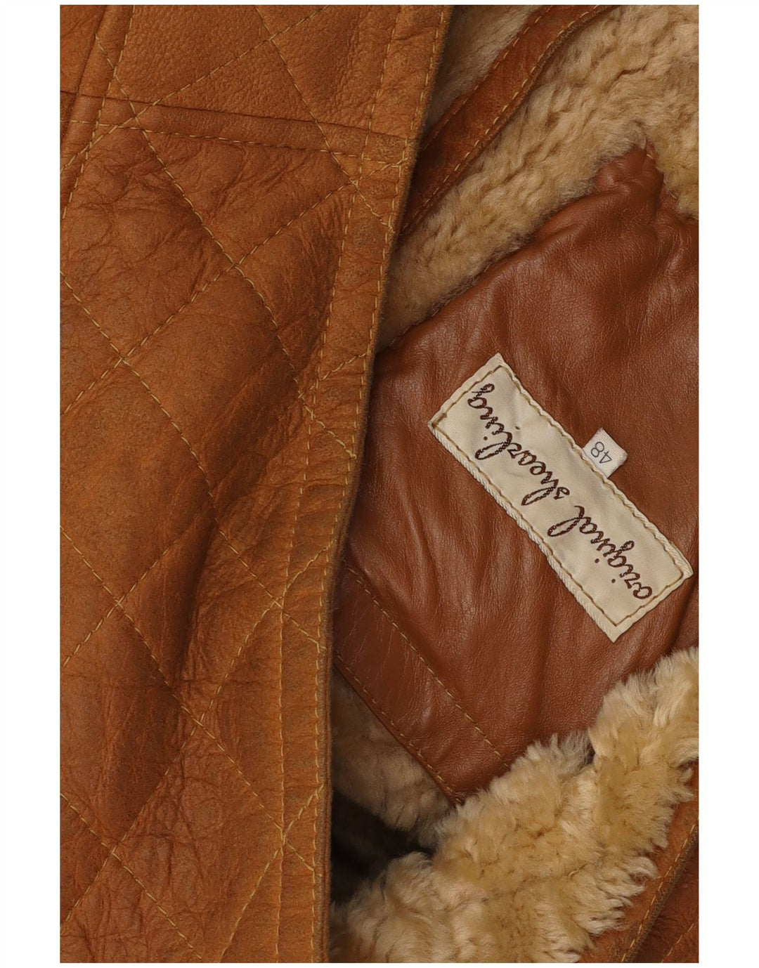 Giubbotto in montone da uomo VINTAGE IT 48 Shearling beige medio