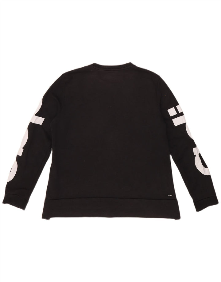 Felpa grafica Adidas Climalite da donna IT 44 cotone nero medio