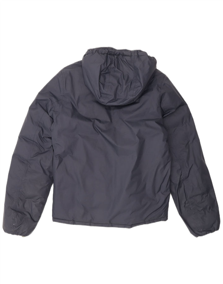 Giacca imbottita reversibile con cappuccio da donna K-Way UK 14 medio blu navy