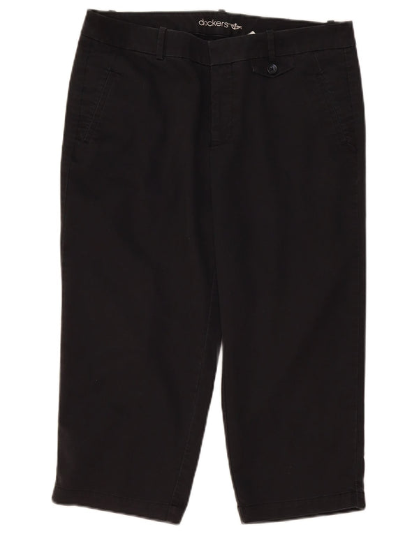 Pantaloni capri dritti da donna Dockers US 10 Large W34 L20 cotone nero
