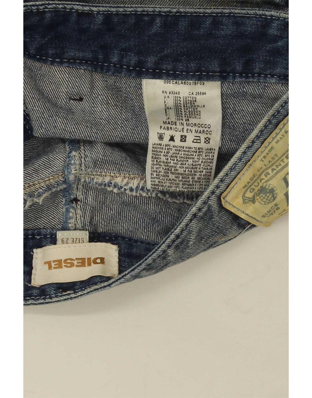 Pantaloncini di jeans da donna Diesel W29 cotone blu medio