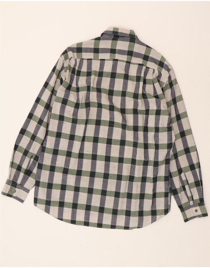 Camicia da uomo Maurizio Baldassari taglia 41 16 grande cotone a quadri multicolore