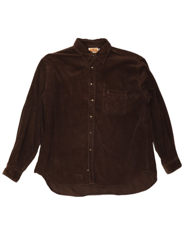 CONTE OF FLORENCE Camicia da uomo in velluto a coste 2XL Cotone marrone