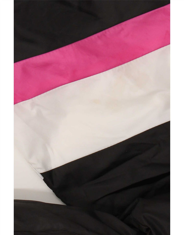 Giacca da ginnastica vintage da uomo XL in poliestere color block nero