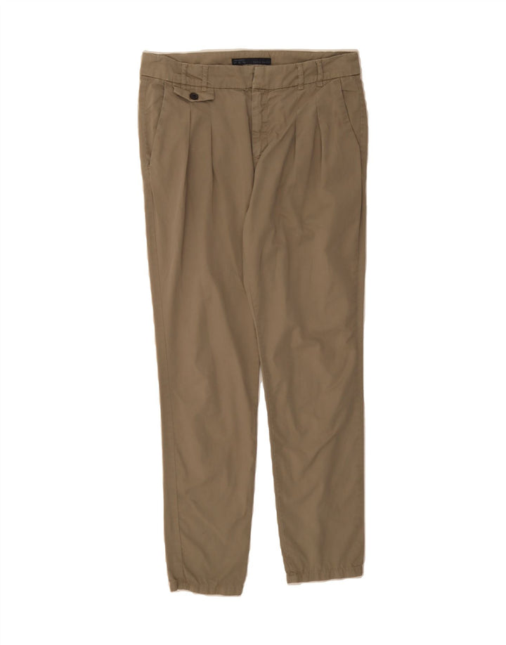 ZARA Womens Pegged Chino Trousers Medium W28 L28 Beige Cotton Vintage Zara and Second-Hand Zara from Messina Hembry 