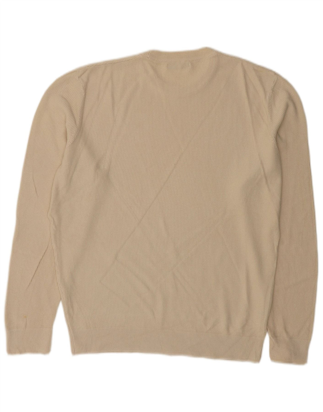 Maglione maglione girocollo da uomo Zara in cotone bianco sporco medio